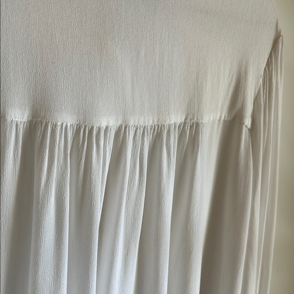 Zara Women's White Blouse Button Front Cuff Sleeve Office Career Wear Sz Med - Picture 7 of 10